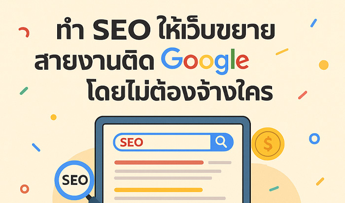 ทำ SEO ให้เว็บขยายสายงานติด Google โดยไม่ต้องจ้างใคร