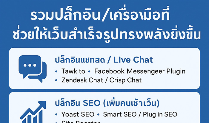 รวมปลั๊กอิน-เครื่องมือที่ช่วยให้เว็บสำเร็จรูปทรงพลังยิ่งขึ้น